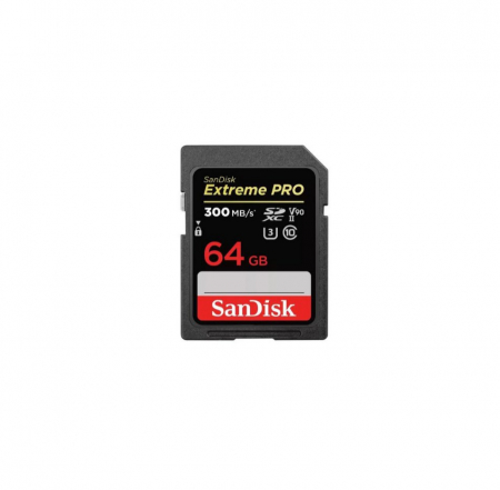 Carduri de Memorie - Card SanDisk Extreme Pro SDXC 64GB 300MB/s, UHS-II, U3, V90