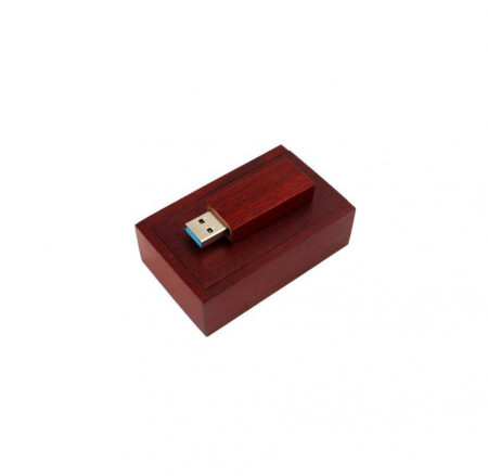 Memorie Usb Lemn - Cutie si Stick Usb 3.0 Lemn Model Dreptunghiular