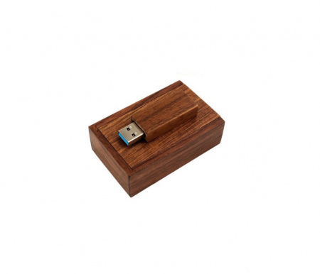 Memorie Usb Lemn - Cutie si Stick Usb 3.0 Lemn Model Dreptunghiular