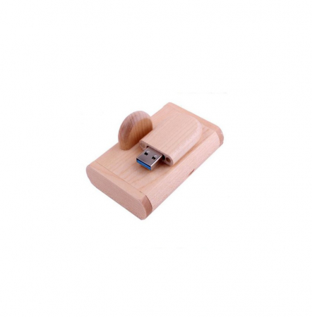 Cutie si Stick Usb 3.0 Lemn Model Oval [5]
