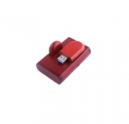 Cutie si Stick Usb 3.0 Lemn Model Oval [2]