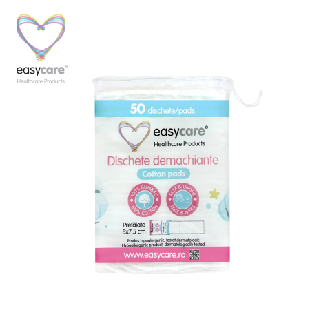 Producatori - Dischete Demachiante Patrate, Pretaiate 8×7,5 cm, 50buc, EASYCARE