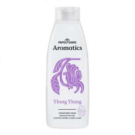 Gel de Dus 100% Vegan cu Prebiotice si Vitamina E, Ylang Ylang, 650ml, Aromatics