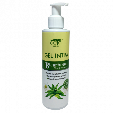 Toate Produsele - Gel intim cu Bicarbonat, Aloe si Musetel, cu pompita, 200 ml