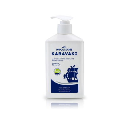 Toate Produsele - KARAVAKI-Sapun-lichid-de-KARAVAKI-Sapun-lichid-de-Marsilla-cu-panthenol-si-vit-E-330ml_FRONT-2