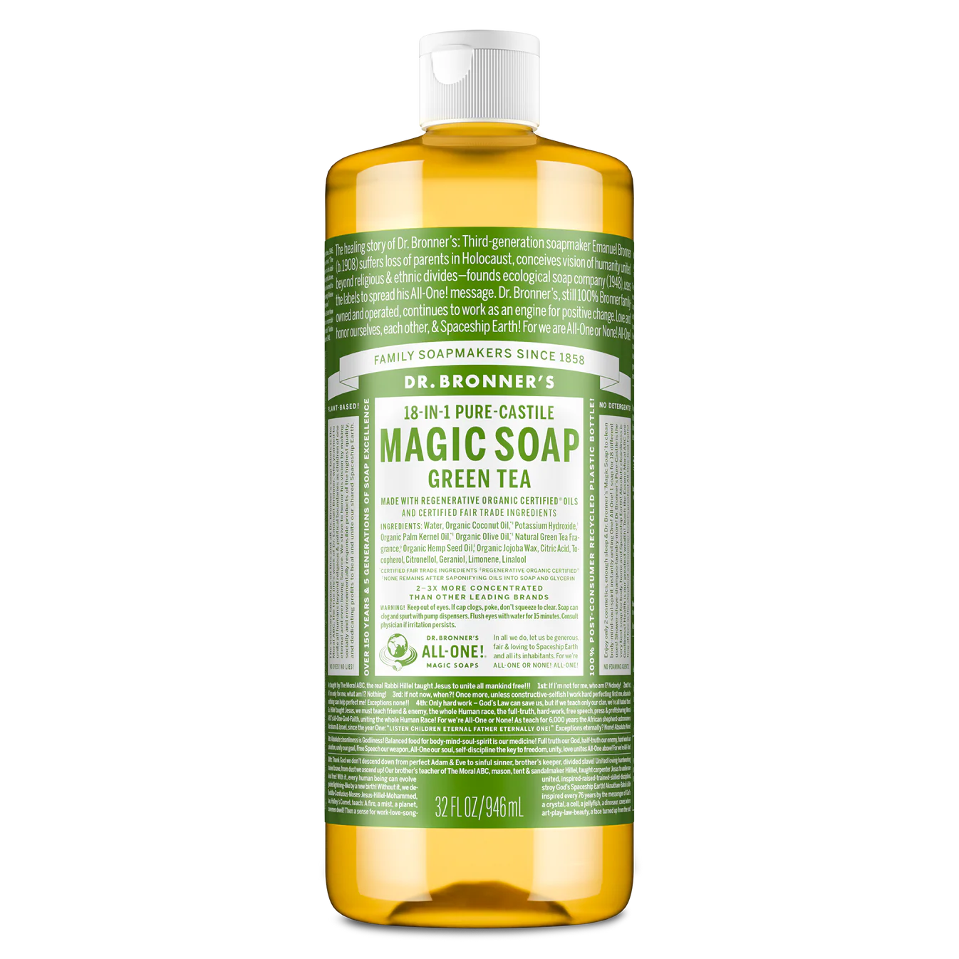 Sapun Lichid - dr-bronners-pure-castile-liquid-soap-32oz-green-tea-1-us