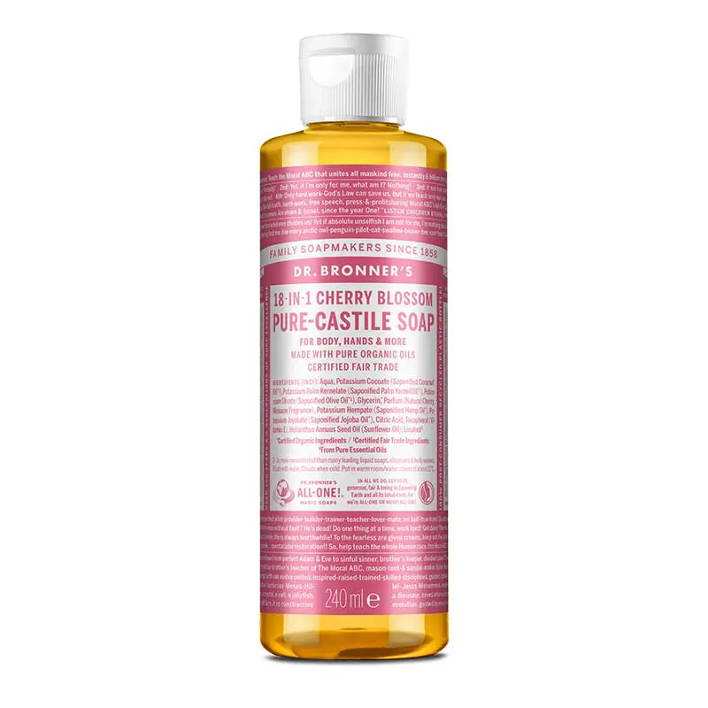 Sapun Organic de Castilia 18-in-1, Flori de cires,240 ml