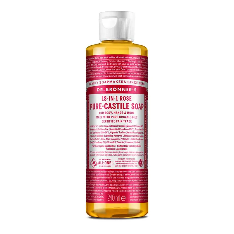 Sapun Organic de Castilia 18-in-1, Trandafiri, 240 ml