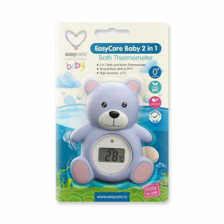 Termometre Copii si Bebe - Termometru de baie EASYCARE BABY digital, 2in1, ursulet - 1 - 6425756601662