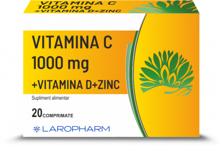 Raceala si Gripa - Vitamina C 1000 + D3 400UI + Zinc 15mg * 20 cpr