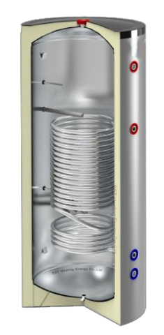 Boilere pentru pompe de căldură - Boiler din inox cu serpentina marita pentru pompe de caldura - 300 Litri