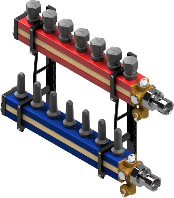 Distribuitor modular SBK – 2-14 circuite HVAC (încălzire & răcire) – complet asamblat [5]
