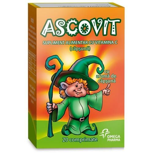 Ascovit capsuni 100mg 20cpr - Hipocrate [1]