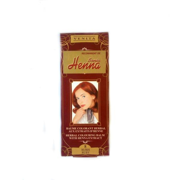 Henna balsam colorare nr8 rosu rubiniu 75ml - Henna Sonia [1]