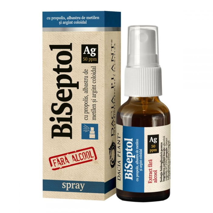 Biseptol+argint coloidal fara alcool spray 20ml - Dacia Plant [1]