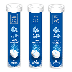 Calciu+vit d3 20cpr efervescente - Zdrovit [1]