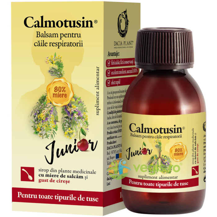 Calmotusin junior sirop cu gust de cirese 100ml - Dacia Plant [1]
