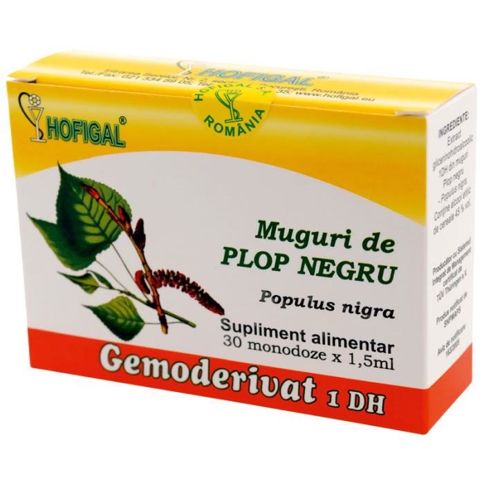 Gemoderivat muguri plop negru 1,5ml*30mdz - Hofigal [1]