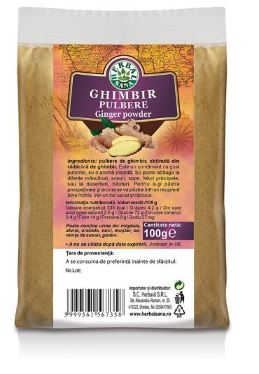 Pulbere de ghimbir, 40 gr - Herbavit [1]
