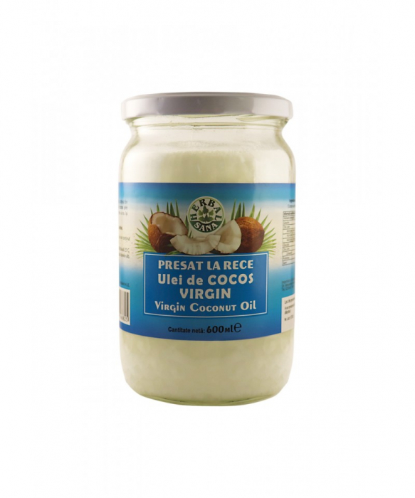 Ulei  virgin cocos presat la rece, 600ml - Herbavit [1]