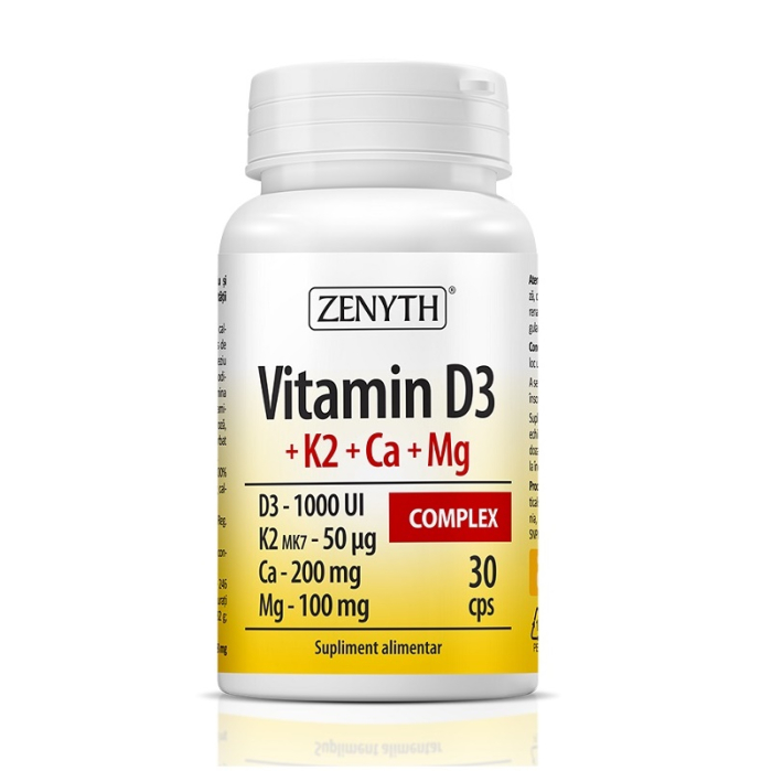Vitamina d3+k2+ca+mg complex 30cps - Zenyth Pharmaceuticals [1]