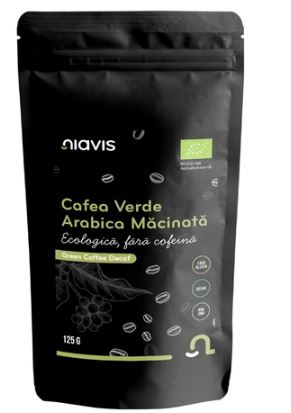 Alimente & Dieta - Cafea verde arabica macinata fara cofeina bio 125gr - Niavis