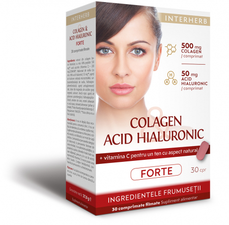 Ingrijire & beauty - Colagen&acid hialuronic forte 30cpr - Interherb
