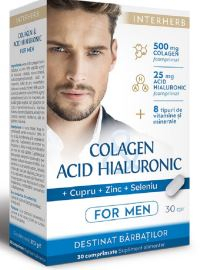 Ingrijire & beauty - Colagen&acid hialuronic pt barbati 30cpr - Interherb