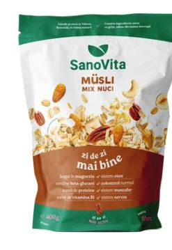 Alimente & Dieta - Musli cu mix de nuci 400gr - SanoVita