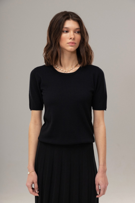 COMPLEU TRICOTAT BLUZA DAMA CLASICA SI FUSTA EVAZATA CU PLIURI MS115F165 [3]