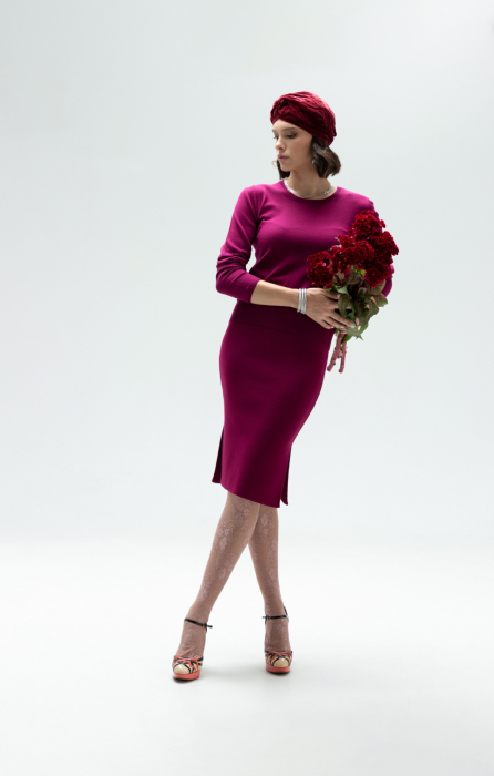 HERMINA COMPLEU TRICOTAT BLUZA DAMA CLASICA SI FUSTA DREAPTA MS153F163 [8]