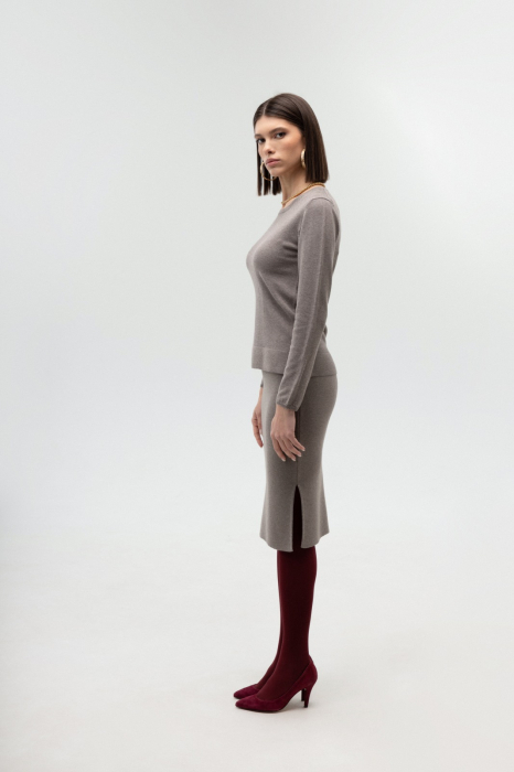 HERMINA COMPLEU TRICOTAT BLUZA DAMA CLASICA SI FUSTA DREAPTA ML164F163 [3]
