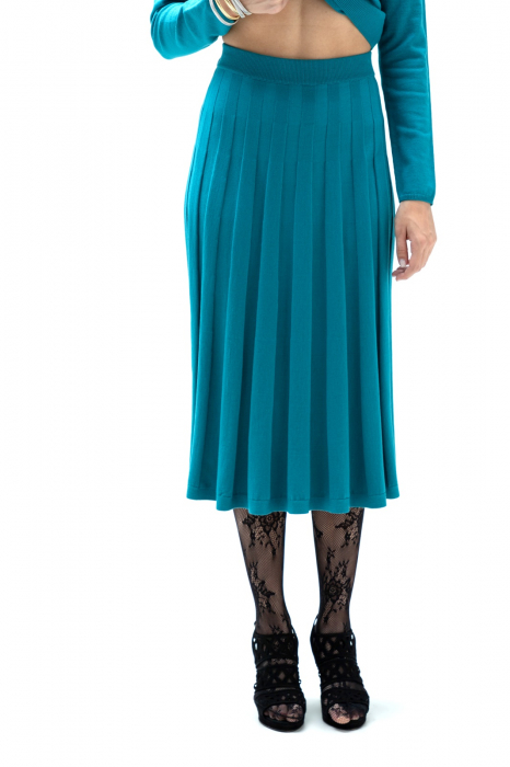COMPLEU TRICOTAT BLUZA DAMA CLASICA SI FUSTA EVAZATA CU PLIURI ML153F165 [4]