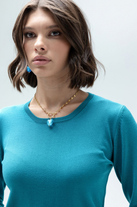 COMPLEU TRICOTAT BLUZA DAMA CLASICA SI FUSTA EVAZATA CU PLIURI ML153F165 [6]