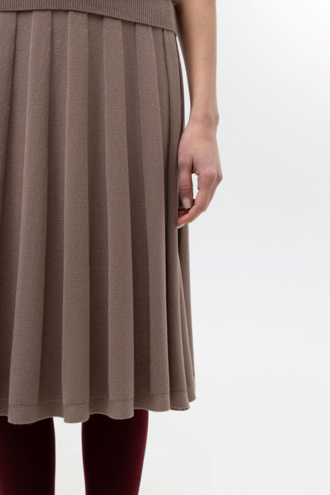 COMPLEU TRICOTAT BLUZA DAMA CLASICA SI FUSTA EVAZATA CU PLIURI MS115F265 [5]