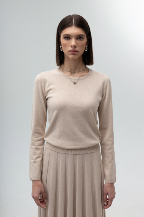 COMPLEU TRICOTAT BLUZA DAMA CLASICA SI FUSTA EVAZATA CU PLIURI ML153F265 [3]
