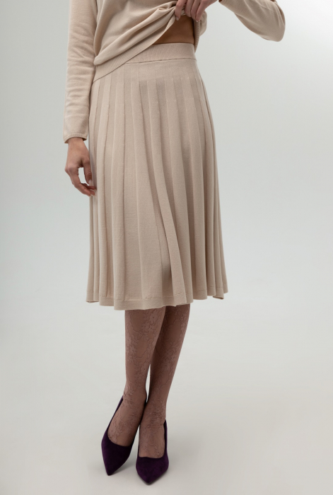 COMPLEU TRICOTAT BLUZA DAMA CLASICA SI FUSTA EVAZATA CU PLIURI ML153F265 [4]