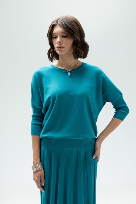 COMPLEU TRICOTAT BLUZA DAMA SI FUSTA EVAZATA CU PLIURI 140F265 [4]
