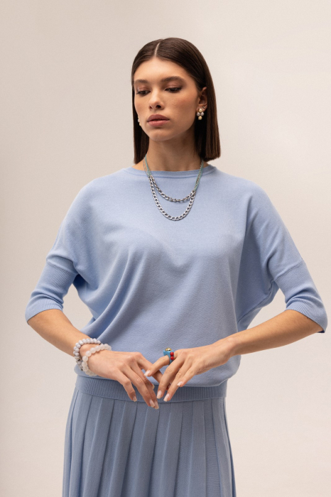 COMPLEU VASCOZA TRICOTAT BLUZA DAMA SI FUSTA EVAZATA CU PLIURI 151F365 [5]