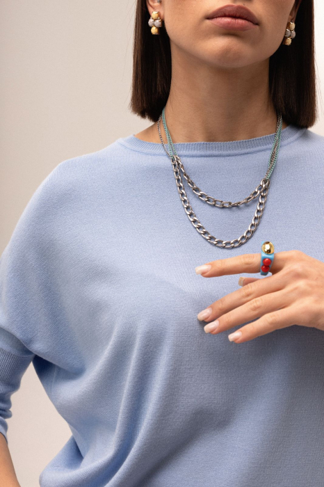 COMPLEU VASCOZA TRICOTAT BLUZA DAMA SI FUSTA EVAZATA CU PLIURI 151F365 [7]