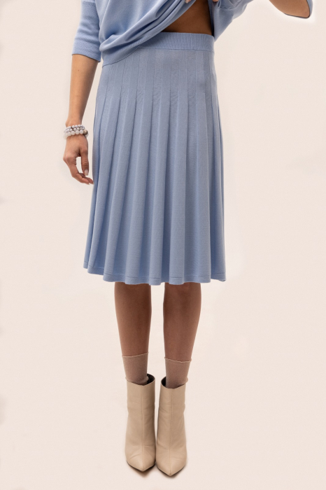 COMPLEU VASCOZA TRICOTAT BLUZA DAMA SI FUSTA EVAZATA CU PLIURI 151F365 [8]