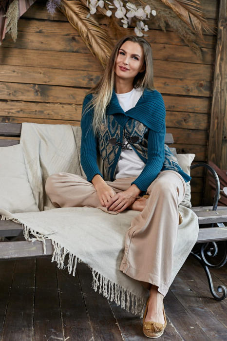 Hermina Cardigan Dama Guler Sal Tricotat S0420 [2]