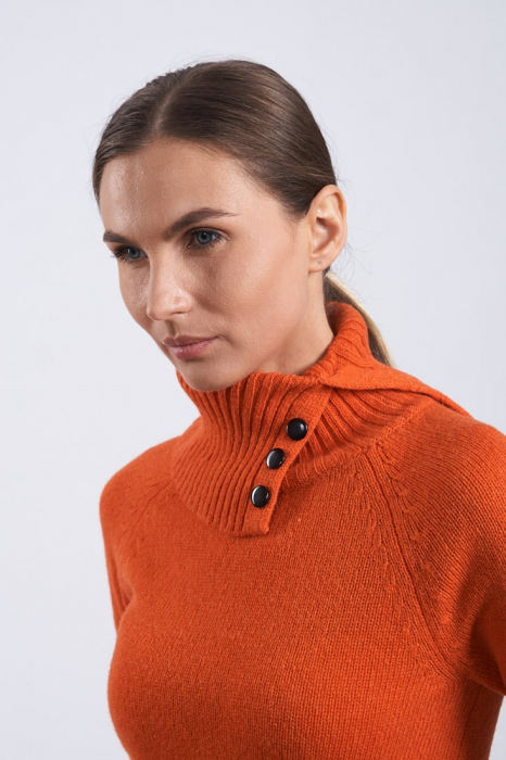 Hermina Pulover Dama Guler Inalt Tricotat Lana 144 [3]