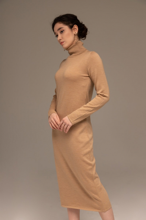 Hermina Rochie Midi Guler Inalt Tricotata Lana Merinos Roll 158 [2]