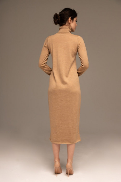 Hermina Rochie Midi Guler Inalt Tricotata Lana Merinos Roll 158 [3]