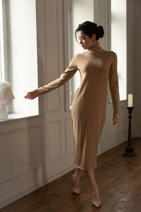 Hermina Rochie Midi Guler Inalt Tricotata Lana Merinos Roll 158 [6]