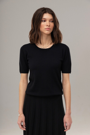 COMPLEU TRICOTAT BLUZA DAMA CLASICA SI FUSTA EVAZATA CU PLIURI MS115F165 [2]