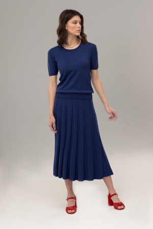 COMPLEU TRICOTAT BLUZA DAMA CLASICA SI FUSTA EVAZATA CU PLIURI MS115F165 [4]