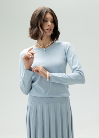 COMPLEU TRICOTAT BLUZA DAMA CLASICA SI FUSTA EVAZATA CU PLIURI ML153F265 [3]