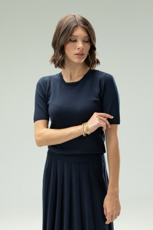 COMPLEU TRICOTAT BLUZA DAMA CLASICA SI FUSTA EVAZATA CU PLIURI MS115F265 [4]